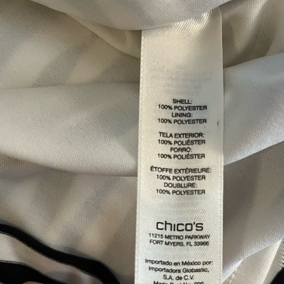 Chico’s Textured Black and White Striped Mid Length Dress Women’s medium - Picture 11 of 16